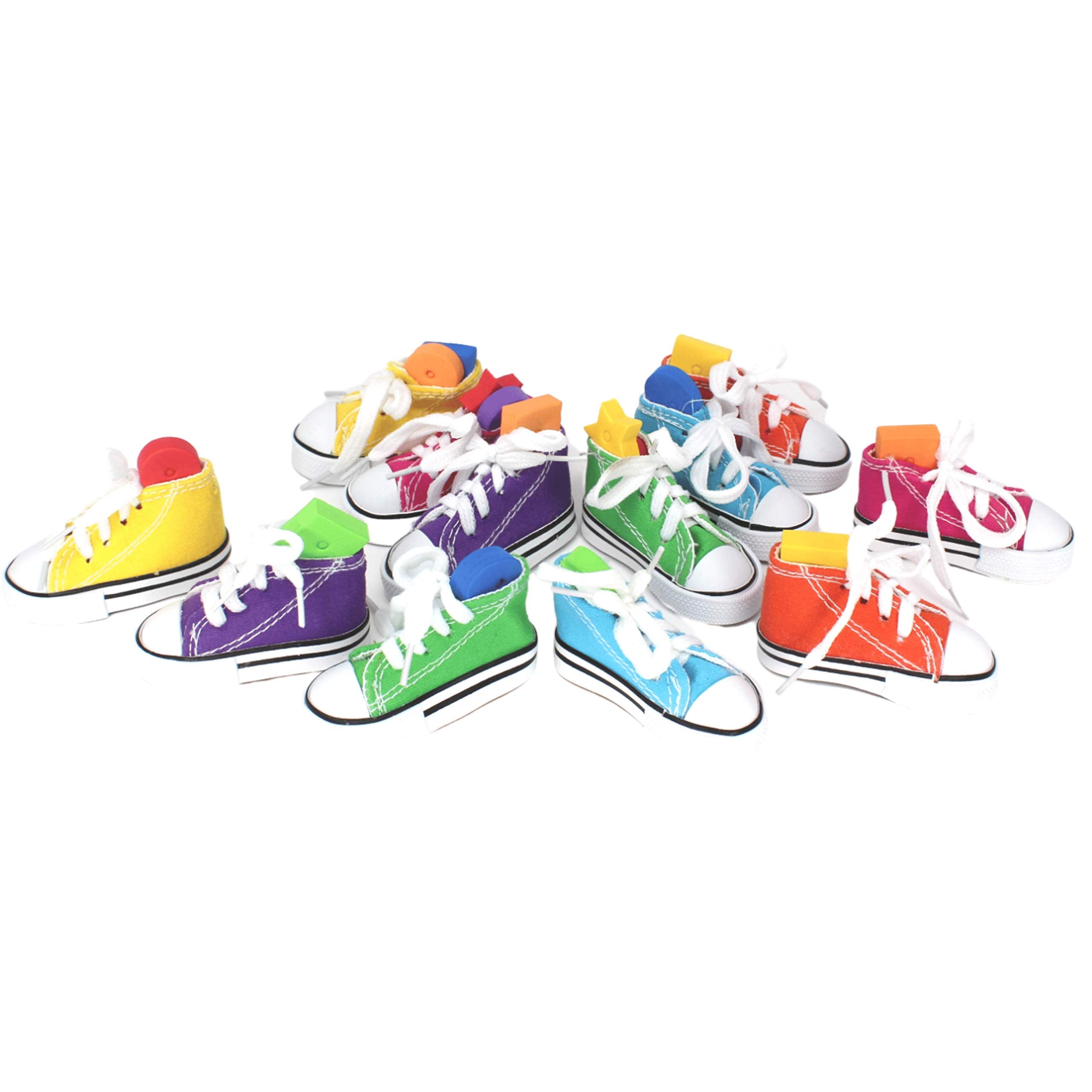 Bonka Bird Toys Pk12 Mini Sneakers 3 Long by 1.50 High by 1.25 Wide Parrot Foot Talon Cage Toy, Senegal, Ringneck, Pionus, and S